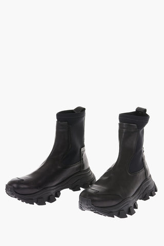 leather and fabric DRAGON TRAIL Ankle boots