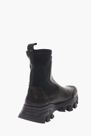 leather and fabric DRAGON TRAIL Ankle boots