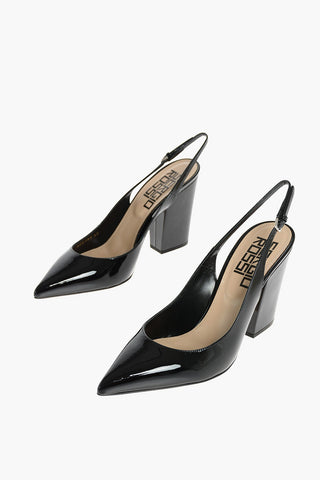 Chunky Patent Leather Slingbacks