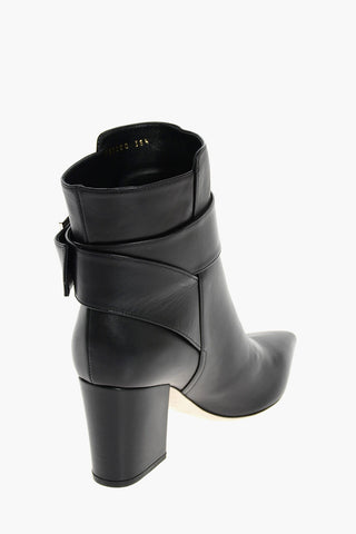 Leather LOGOMANIA Ankle Boots with Metal Logo