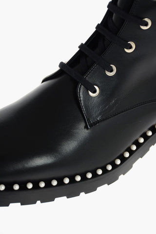 Leather ALLIE Combat Booties with Beads