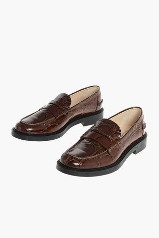 Meandering Leather Penny Loafers