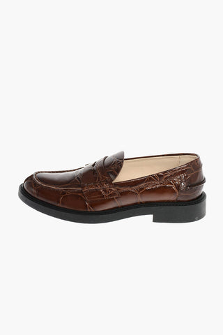 Meandering Leather Penny Loafers