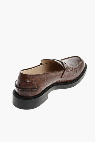 Meandering Leather Penny Loafers