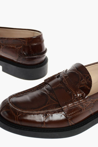 Meandering Leather Penny Loafers