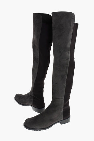 Knee-high Pull On ASPHALT Suede Boots