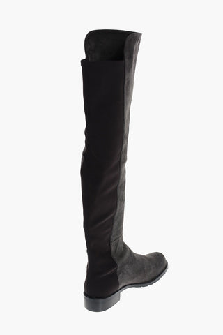Knee-high Pull On ASPHALT Suede Boots