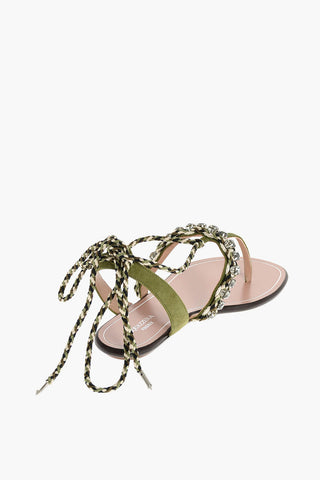 Suede SURF Thong Sandals with Gemstones