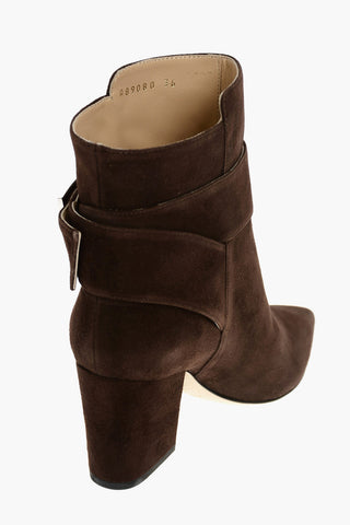 Suede LOGOMANIA Ankle Boots with Metal Logo