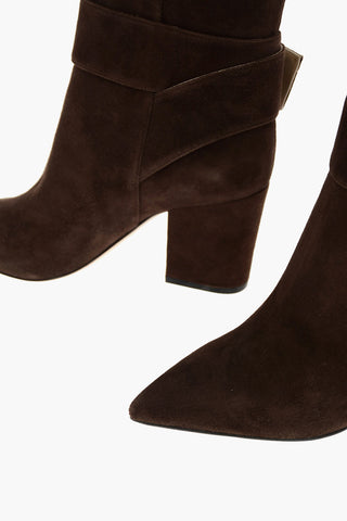 Suede LOGOMANIA Ankle Boots with Metal Logo