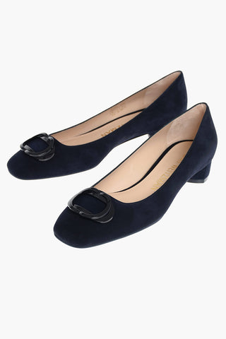 ANICIA Suede Flats with Front Logo
