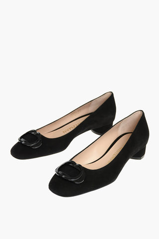 ANICIA Suede Flats with Front Logo