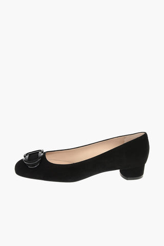 ANICIA Suede Flats with Front Logo