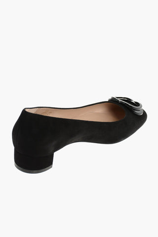 ANICIA Suede Flats with Front Logo
