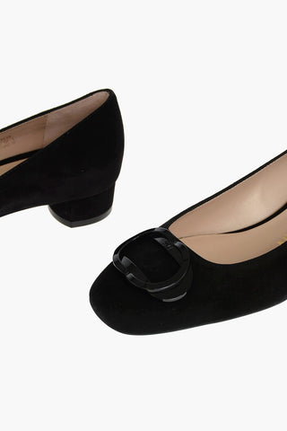 ANICIA Suede Flats with Front Logo