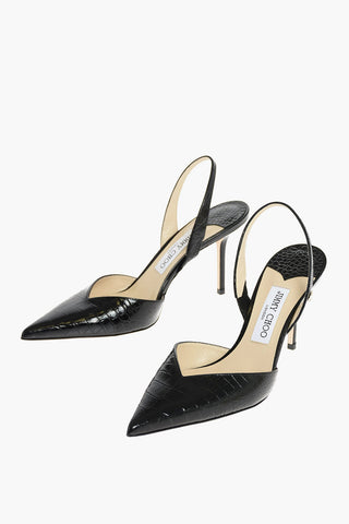 Slingbacks THANDI in Pelle Goffrata Effetto Coccodrillo