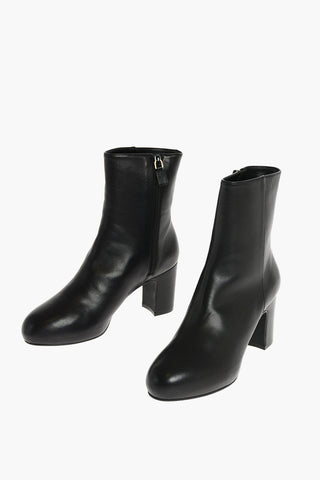 Leather GIANELLA Booties with Side Zip