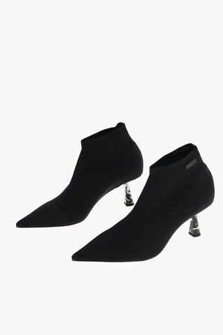 Sock-Booties with Marble Effect Spool Heel