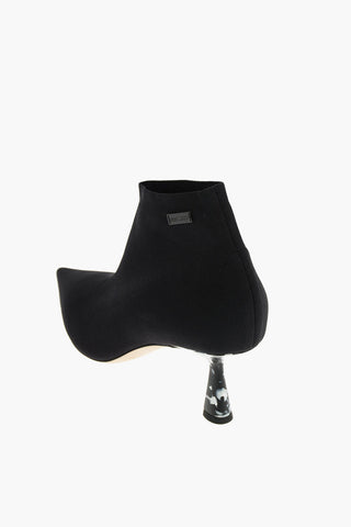 Sock-Booties with Marble Effect Spool Heel