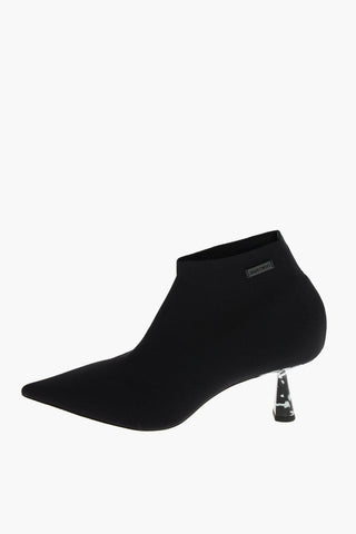 Sock-Booties with Marble Effect Spool Heel
