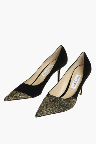 Dècolletè LOVE in Suede con Punta Glitterata