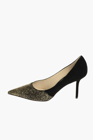 Dècolletè LOVE in Suede con Punta Glitterata