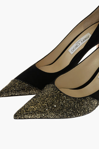 Dècolletè LOVE in Suede con Punta Glitterata