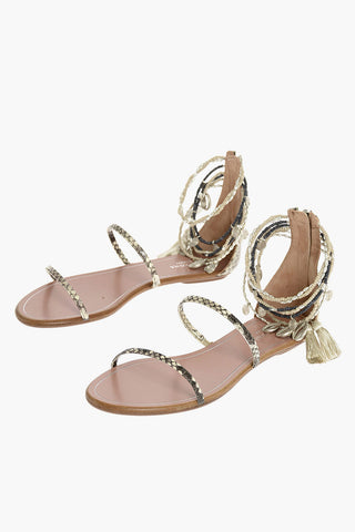 Snake INDIA FLAT Sandals with Tassels