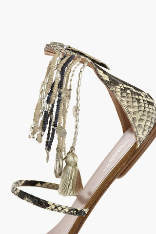 Snake INDIA FLAT Sandals with Tassels
