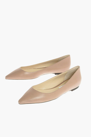 Point Toe Leather ROMY Ballet Flats