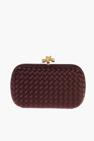 KNOT Silk Clutch with Intertwined Motif and Shoulder Strap