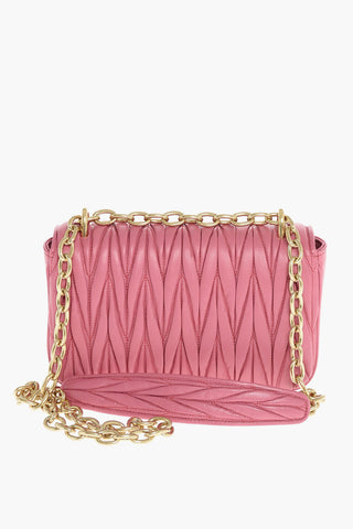 Metalassé Leather Clutch with Shoulder Strap