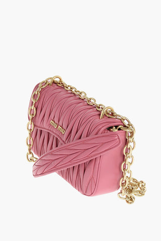 Metalassé Leather Clutch with Shoulder Strap