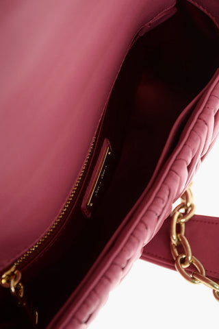 Metalassé Leather Clutch with Shoulder Strap