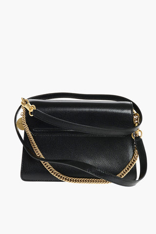 Leather Shoulder Bag with Chain