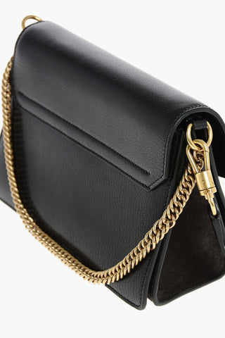 Leather Shoulder Bag with Chain