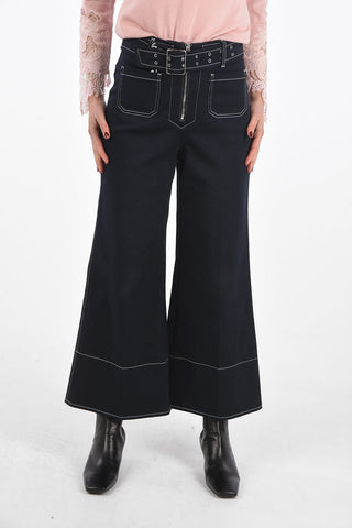 4 Pocket Drill Stretch Denims with Contrasting Stitchings and Belt