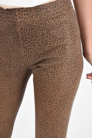 Animal Patterned Leather Leggings