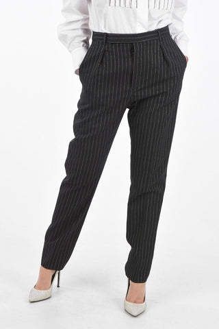 Lurex Pinstriped Pants with Hidden Fastening