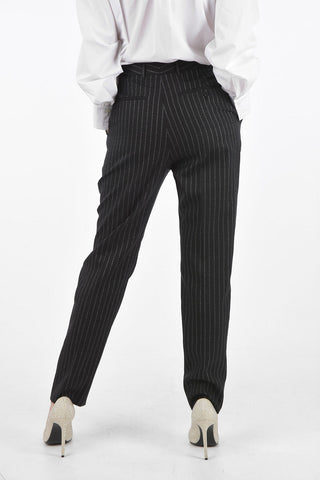 Lurex Pinstriped Pants with Hidden Fastening