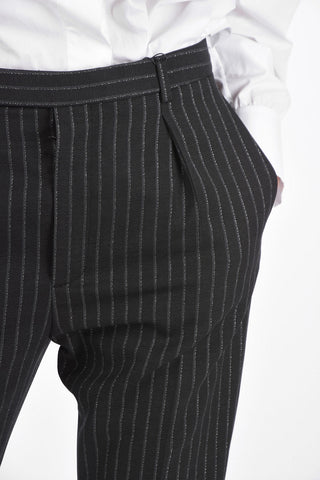 Lurex Pinstriped Pants with Hidden Fastening