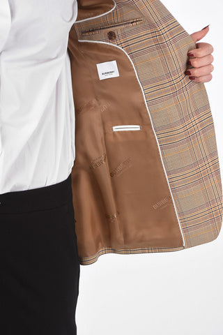2 Buttons District Check Blazer with Flap Pockets