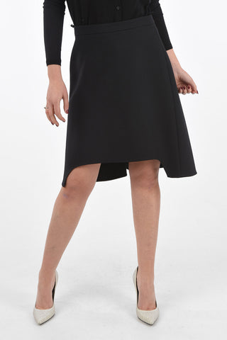 Asymmetrical Midi Skirt with Pleated Detail