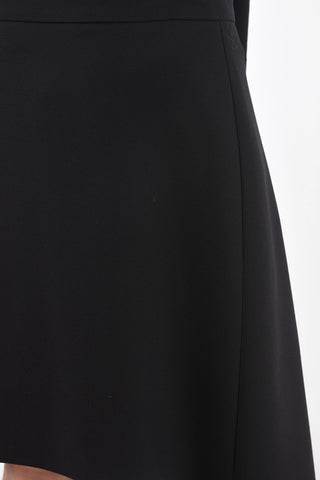 Asymmetrical Midi Skirt with Pleated Detail