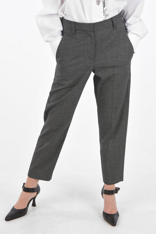 Pantaloni 4 Tasche Pied de Poule con Passanti