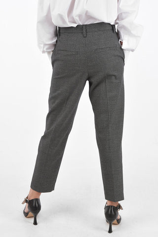 Pantaloni 4 Tasche Pied de Poule con Passanti