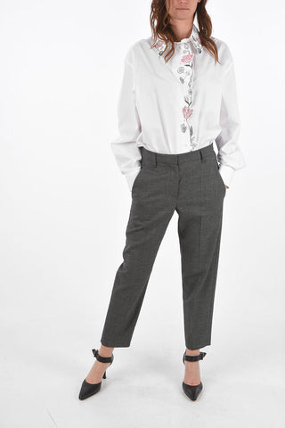 Pantaloni 4 Tasche Pied de Poule con Passanti