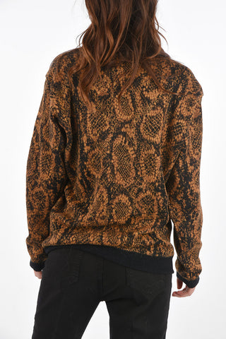 V Neck Animal Patterned Lined Cardigan