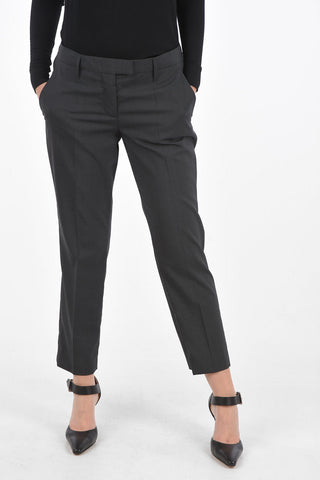 Virgin Wool Pants with Ankle Zips