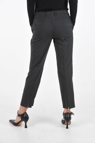 Virgin Wool Pants with Ankle Zips
